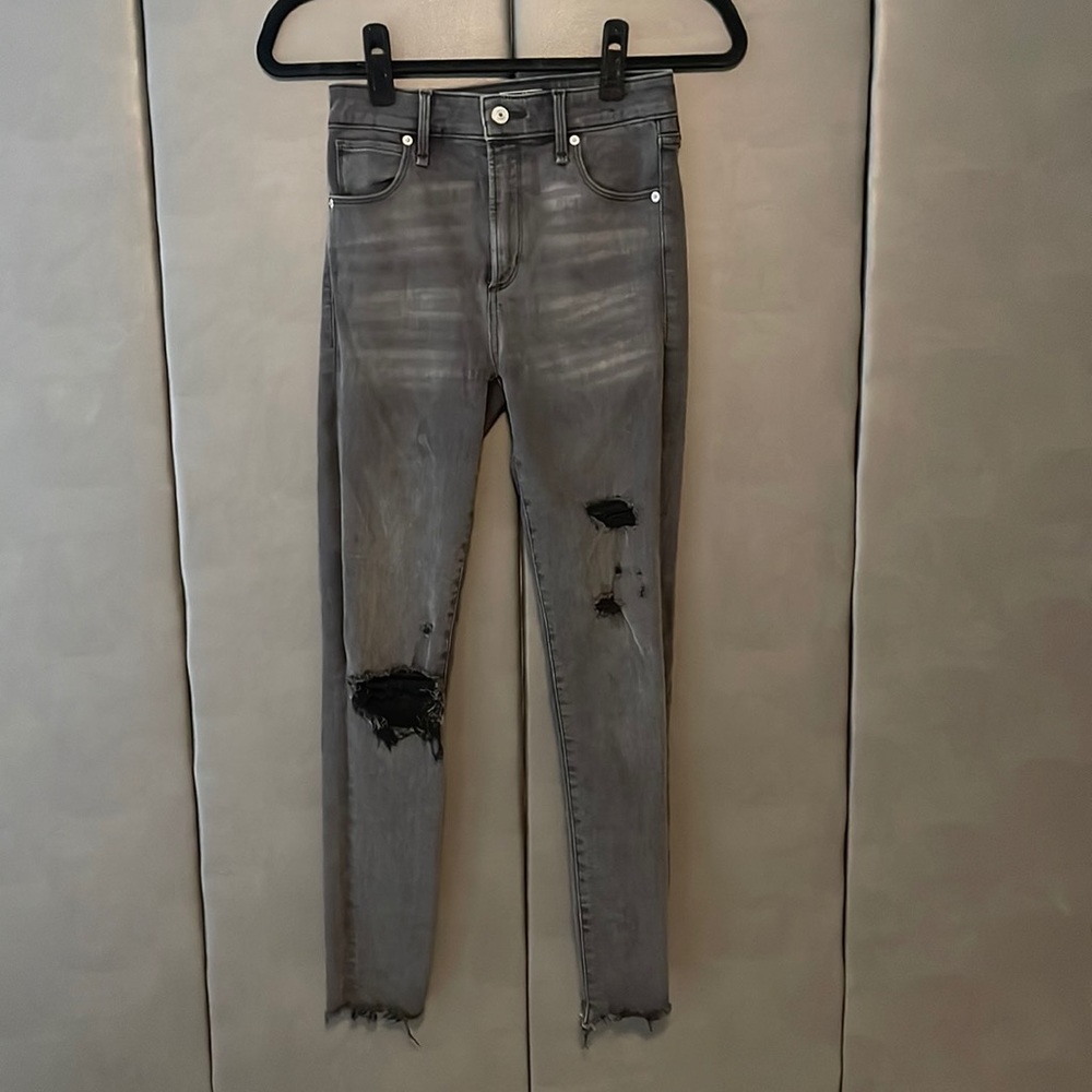 Abercrombie & Fitch Simone High Rise Super Skinny Gray Washed Jeans